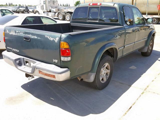 5TBRT3817YS116391 - 2000 TOYOTA TUNDRA ACC GREEN photo 4