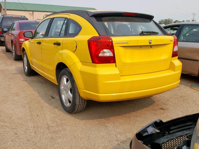 1B3HB48BX7D590657 - 2007 DODGE CALIBER SX YELLOW photo 3