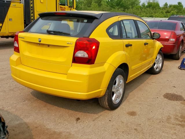 1B3HB48BX7D590657 - 2007 DODGE CALIBER SX YELLOW photo 4