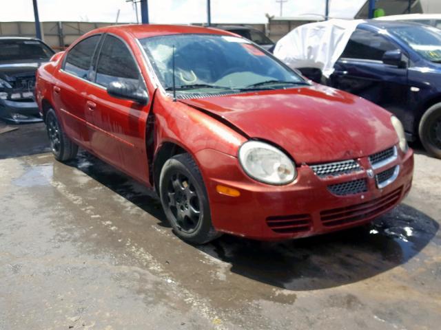 1B3ES56C95D278234 - 2005 DODGE NEON SXT RED photo 1