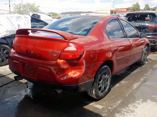 1B3ES56C95D278234 - 2005 DODGE NEON SXT RED photo 4