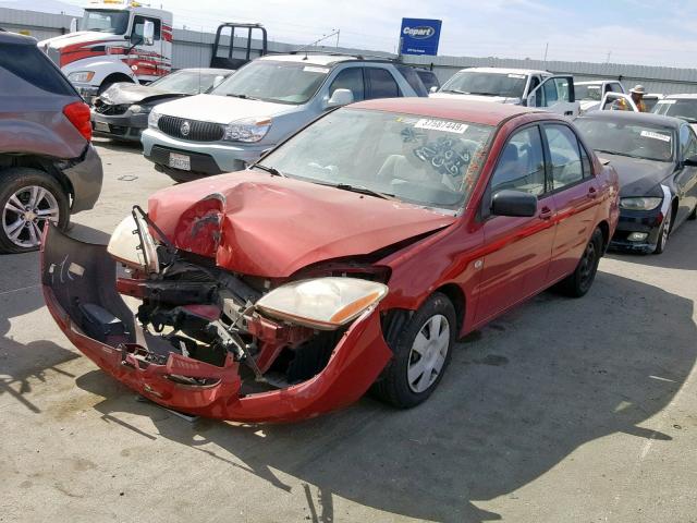 JA3AJ26E44U008356 - 2004 MITSUBISHI LANCER ES RED photo 2