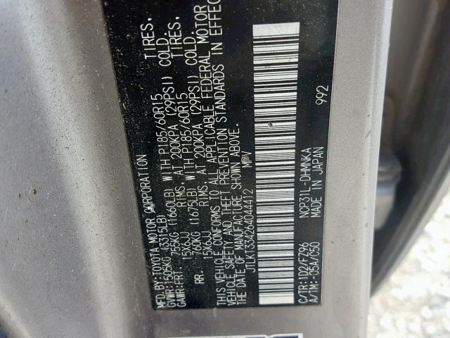 JTLKT334264044412 - 2006 TOYOTA SCION XB 银色 照片 10
