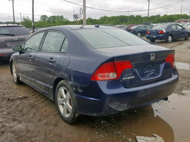 1HGFA16938L049501 - 2008 HONDA CIVIC EXL BLUE photo 3