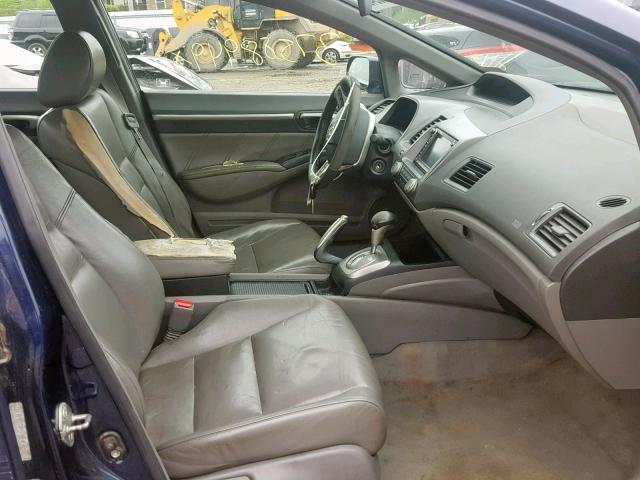 1HGFA16938L049501 - 2008 HONDA CIVIC EXL BLUE photo 5