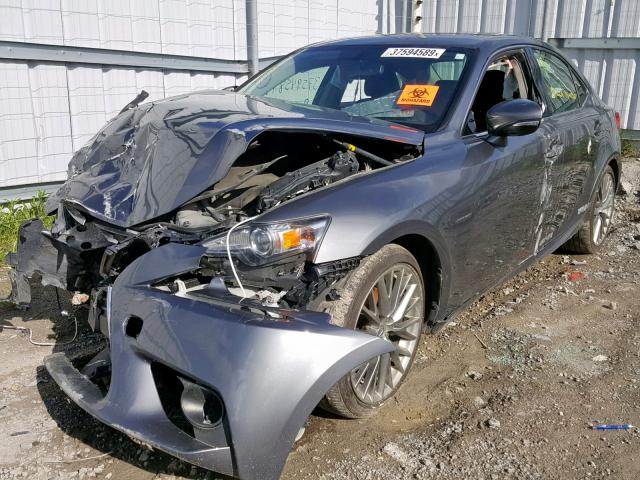 JTHCF1D21E5008159 - 2014 LEXUS IS 250 GRAY photo 2