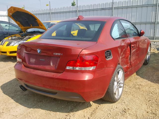 WBAUC73558VF22050 - 2008 BMW 135 I BROWN photo 4