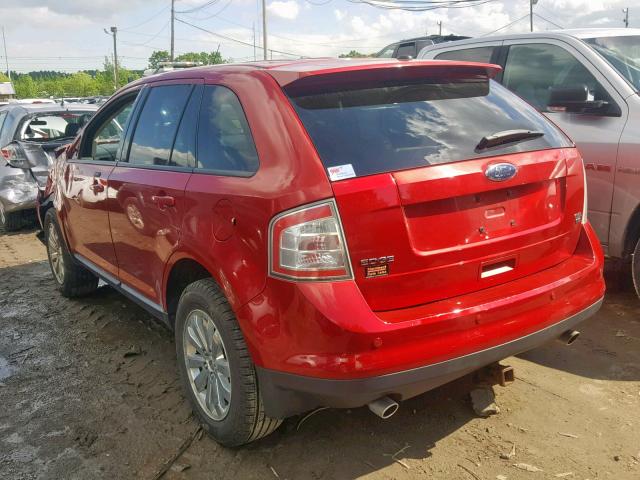 2FMDK4JC9ABA78283 - 2010 FORD EDGE SEL RED photo 3