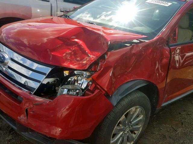 2FMDK4JC9ABA78283 - 2010 FORD EDGE SEL RED photo 9