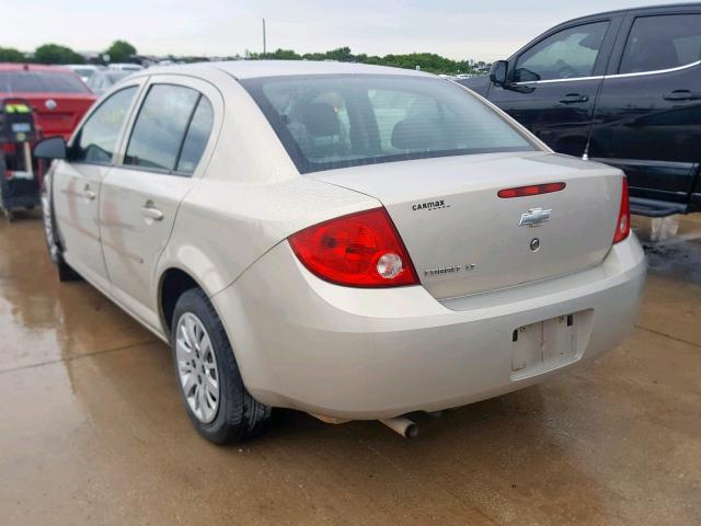 1G1AT58H897261568 - 2009 CHEVROLET COBALT LT TAN photo 3