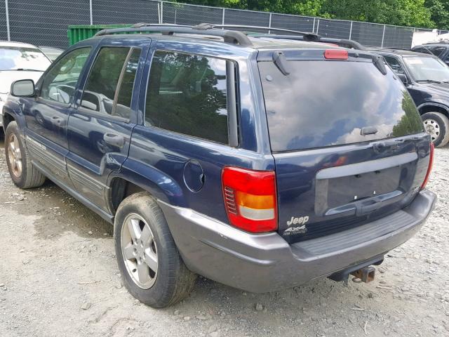 1J4GW48J44C336797 - 2004 JEEP GRAND CHER BLUE photo 3