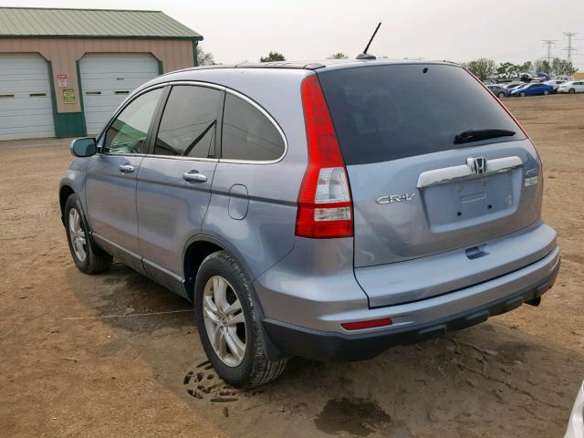 5J6RE4H78AL004616 - 2010 HONDA CR-V EXL BLUE photo 3