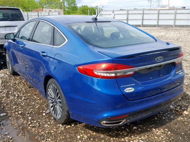 3FA6P0K90HR298441 - 2017 FORD FUSION TIT BLUE photo 3