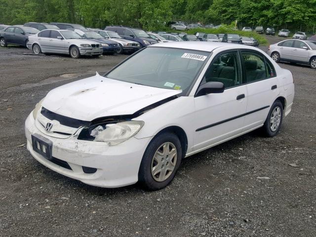 2HGES16334H611506 - 2004 HONDA CIVIC DX V WHITE photo 2