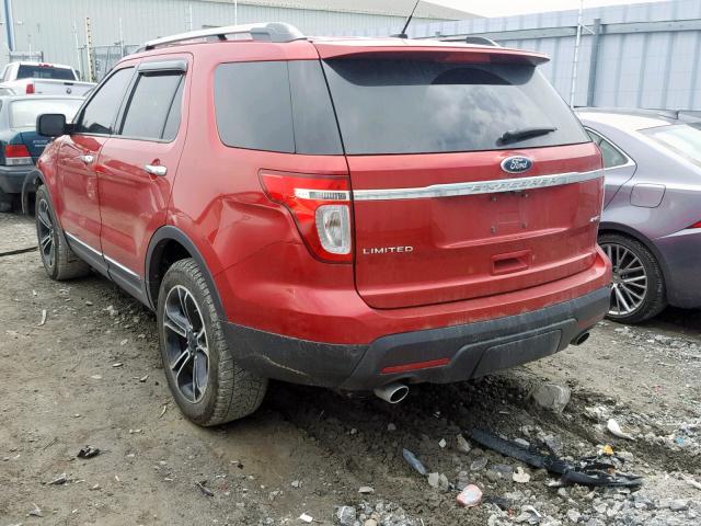 1FMHK8F86CGA87743 - 2012 FORD EXPLORER L RED photo 3