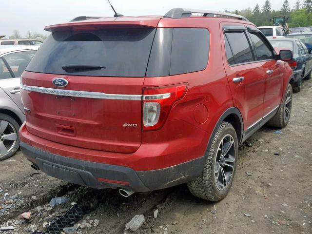 1FMHK8F86CGA87743 - 2012 FORD EXPLORER L RED photo 4