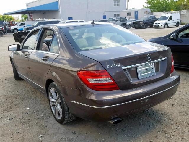 WDDGF4HB1DA780137 - 2013 MERCEDES-BENZ C 250 BROWN photo 3