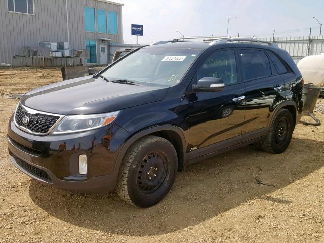 5XYKTDA75EG527231 - 2014 KIA SORENTO LX BLACK photo 2