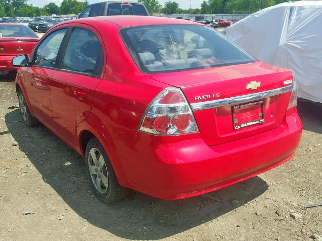 KL1TD56628B190613 - 2008 CHEVROLET AVEO BASE Қызыл фото 3