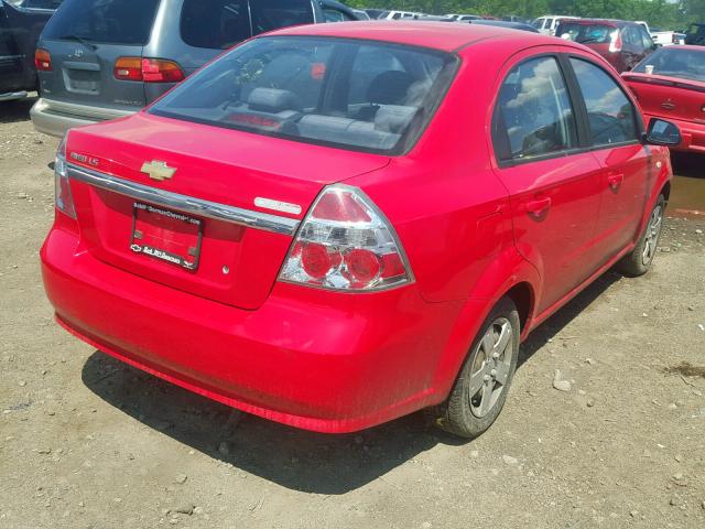 KL1TD56628B190613 - 2008 CHEVROLET AVEO BASE Қызыл фото 4