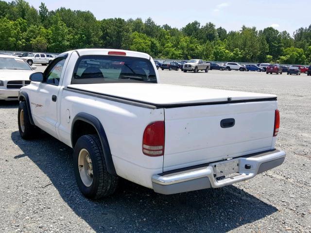 1B7FL26X5XS119890 - 1999 DODGE DAKOTA WHITE photo 3