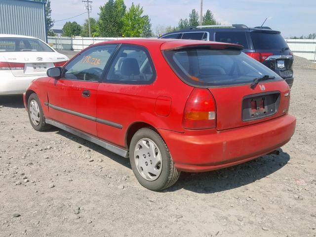 2HGEJ6442VH107011 - 1997 HONDA CIVIC DX RED photo 3