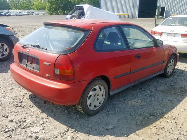 2HGEJ6442VH107011 - 1997 HONDA CIVIC DX RED photo 4