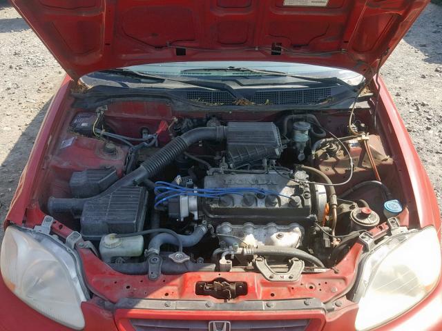 2HGEJ6442VH107011 - 1997 HONDA CIVIC DX RED photo 7