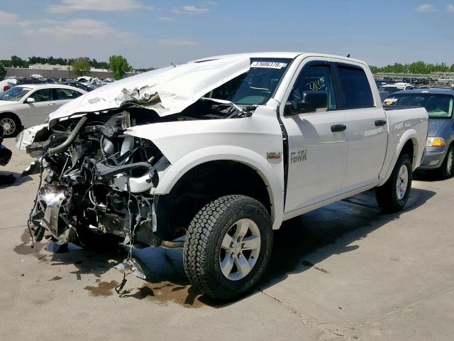 1C6RR7LT9GS190883 - 2016 RAM 1500 SLT WHITE photo 2