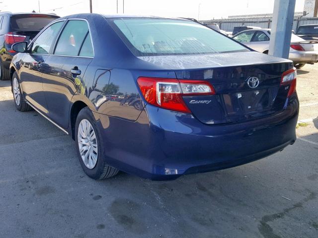 4T4BF1FK2ER373483 - 2014 TOYOTA CAMRY L BLUE photo 3