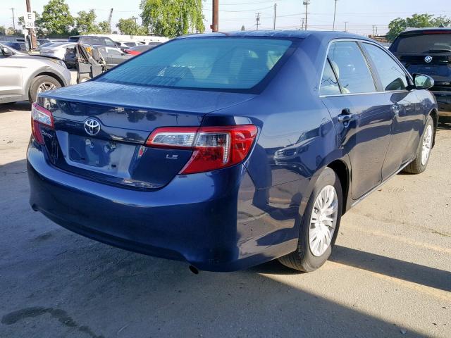 4T4BF1FK2ER373483 - 2014 TOYOTA CAMRY L BLUE photo 4