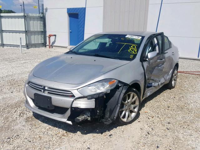 1C3CDFBAXDD298005 - 2013 DODGE DART SXT SILVER photo 2