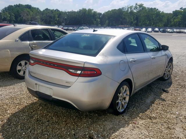 1C3CDFBAXDD298005 - 2013 DODGE DART SXT SILVER photo 4