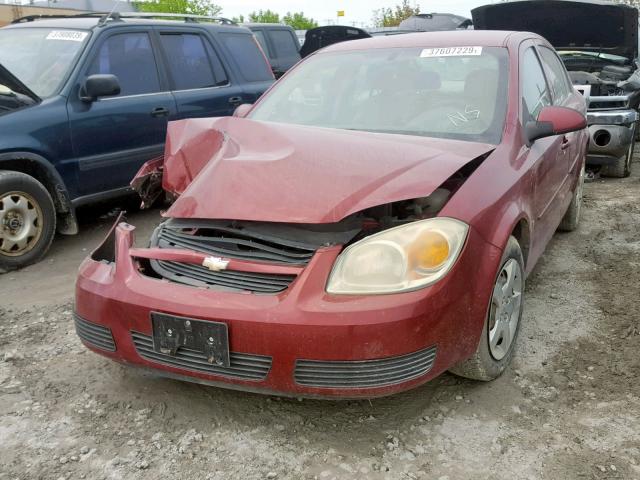 1G1AL55F577359800 - 2007 CHEVROLET COBALT LT RED photo 2