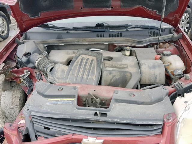 1G1AL55F577359800 - 2007 CHEVROLET COBALT LT RED photo 7