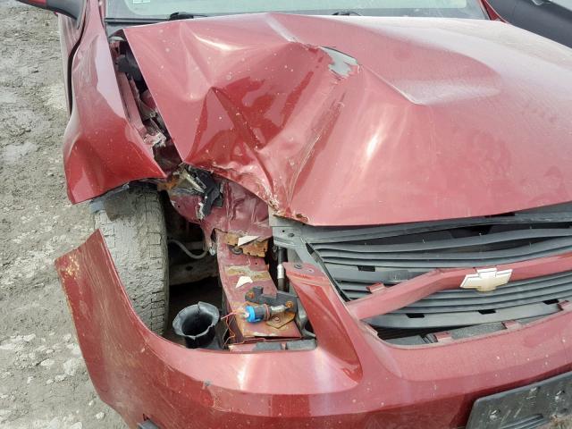 1G1AL55F577359800 - 2007 CHEVROLET COBALT LT RED photo 9