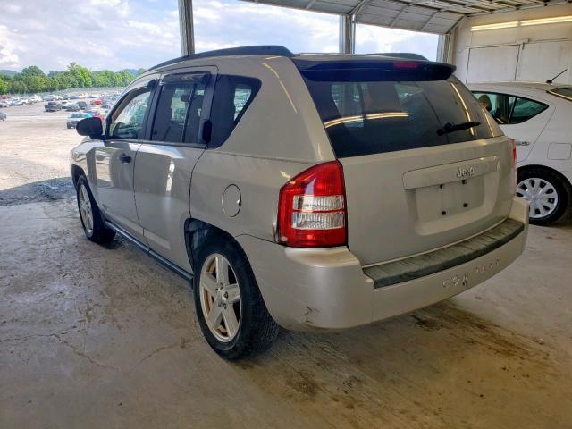 1J8FT47W57D100481 - 2007 JEEP COMPASS SILVER photo 3