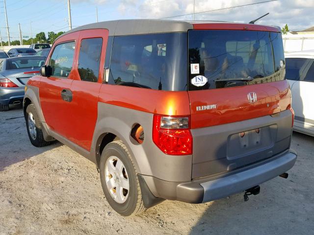 5J6YH28674L005128 - 2004 HONDA ELEMENT EX ORANGE photo 3