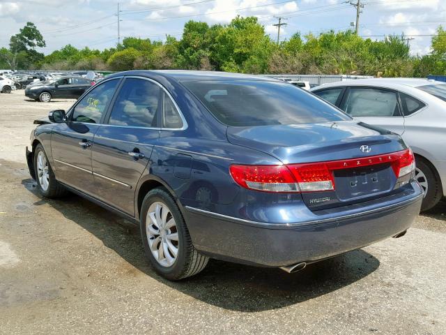 KMHFC46F07A199572 - 2007 HYUNDAI AZERA SE BLUE photo 3