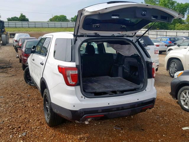 1FM5K8AR9HGC90989 - 2017 FORD EXPLORER P WHITE photo 3