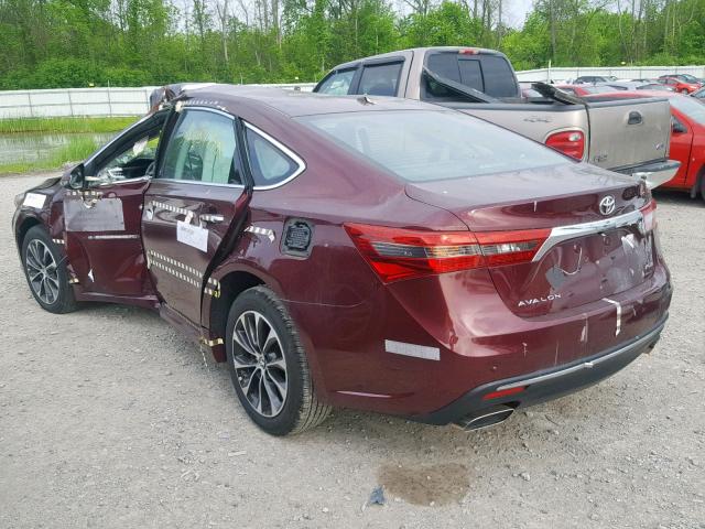 4T1BK1EBXGU198538 - 2016 TOYOTA AVALON XLE RED photo 3