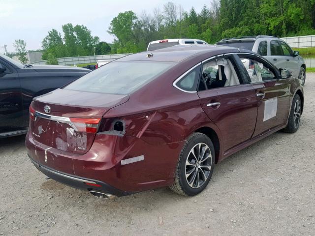 4T1BK1EBXGU198538 - 2016 TOYOTA AVALON XLE RED photo 4