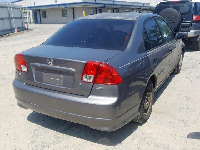 2HGES16435H557389 - 2005 HONDA CIVIC DX GRAY photo 4