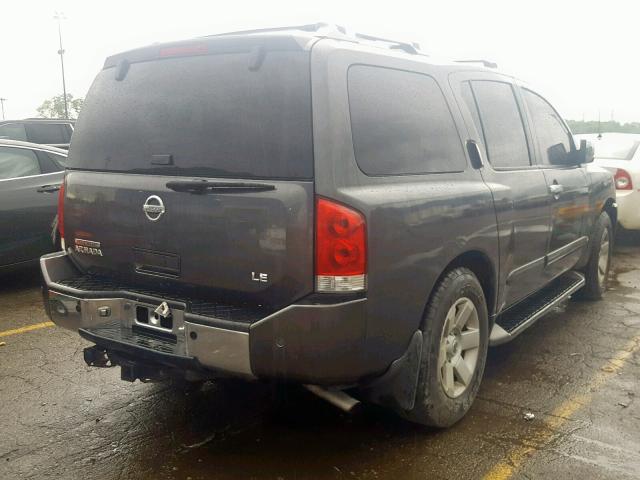 5N1AA08B64N722763 - 2004 NISSAN ARMADA SE CHARCOAL photo 4