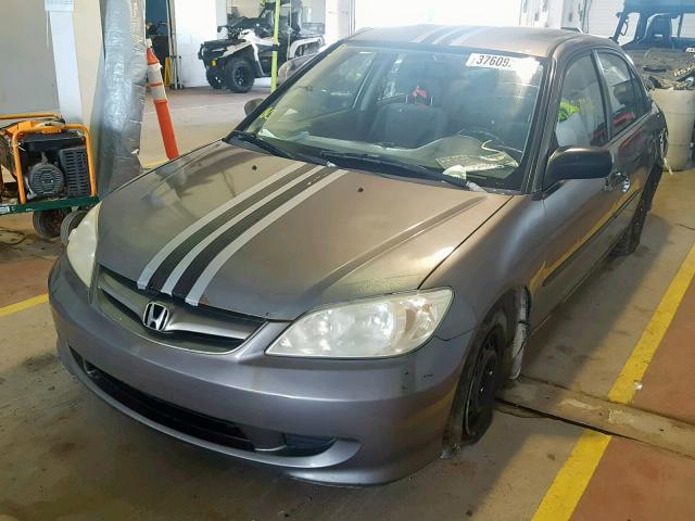 2HGES15325H029528 - 2005 HONDA CIVIC DX V GRAY photo 2