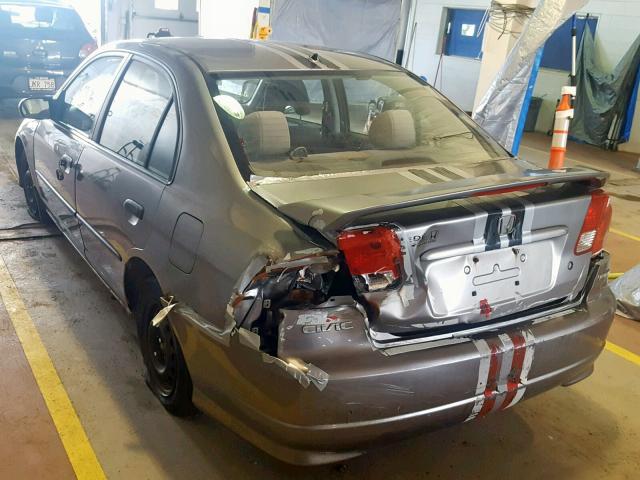 2HGES15325H029528 - 2005 HONDA CIVIC DX V GRAY photo 3