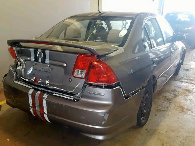 2HGES15325H029528 - 2005 HONDA CIVIC DX V GRAY photo 4