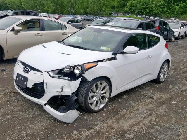 KMHTC6AD8DU141661 - 2013 HYUNDAI VELOSTER WHITE photo 2