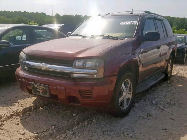 1GNDS13S652301695 - 2005 CHEVROLET TRAILBLAZE BURGUNDY photo 2