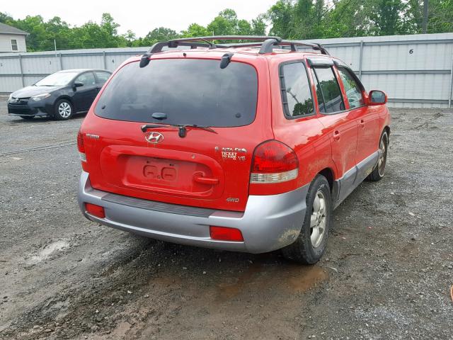 KM8SC73D85U009161 - 2005 HYUNDAI SANTA FE G RED photo 4